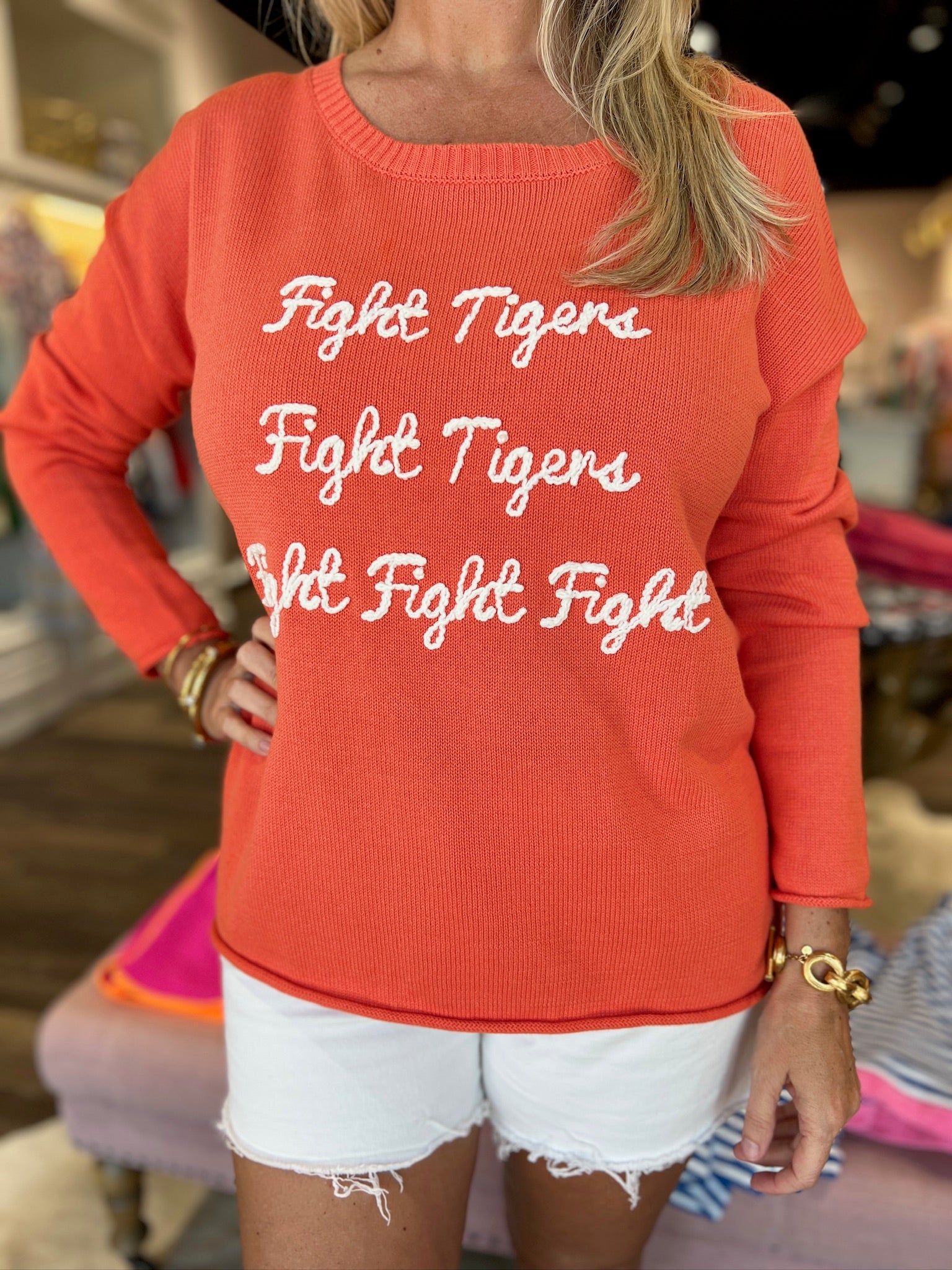 Orange Fight Tigers Sweater