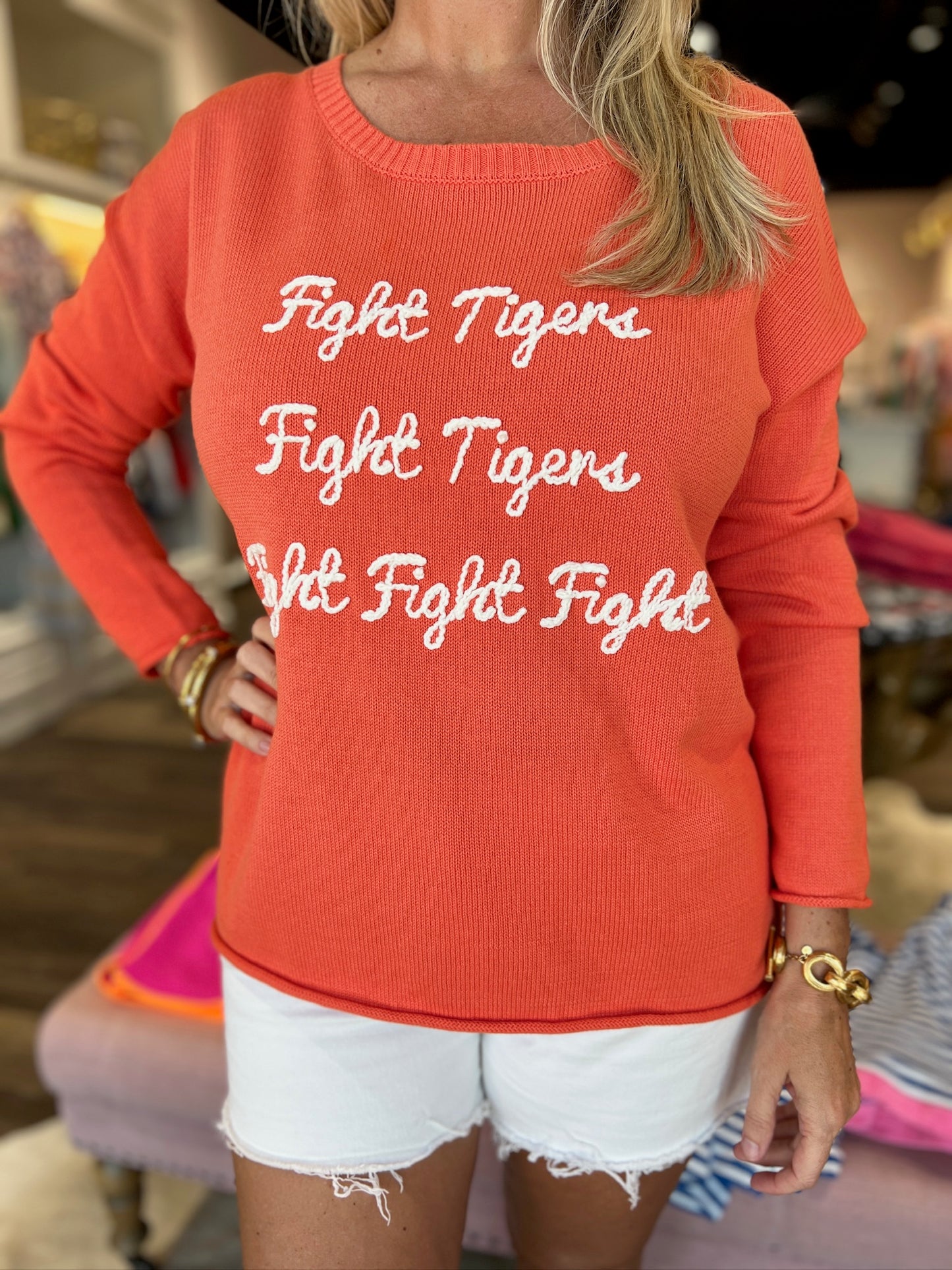 Orange Fight Tigers Sweater