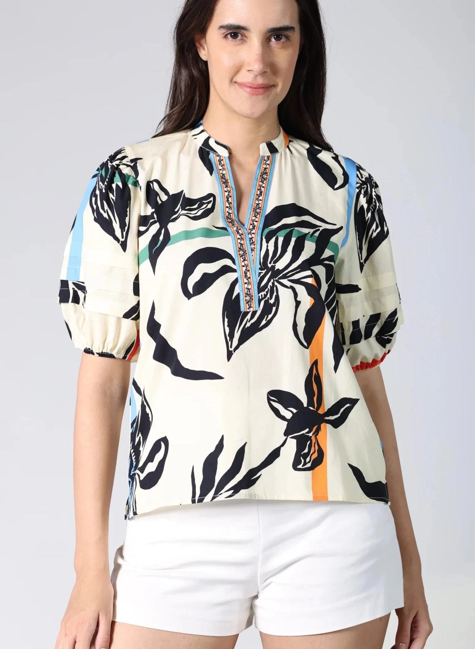 Maude Vivante Raya Top Stripe Florals