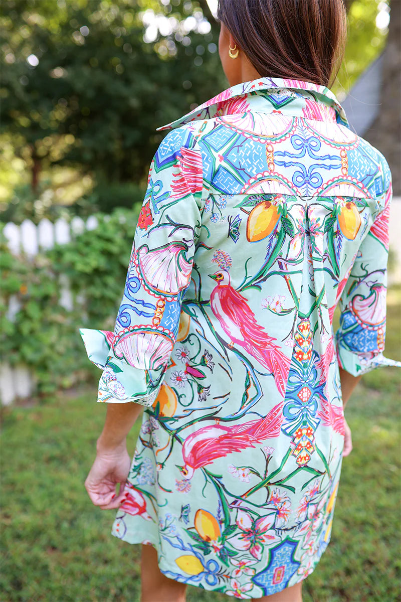 House of MBR Mint Chinois Shirt Dress Short