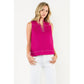 Fuchsia Contrast Stitch Sleeveless Top