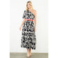 One Shoulder Pattern Maxi Dress