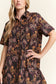 Collared Tiger Print Mini Dress