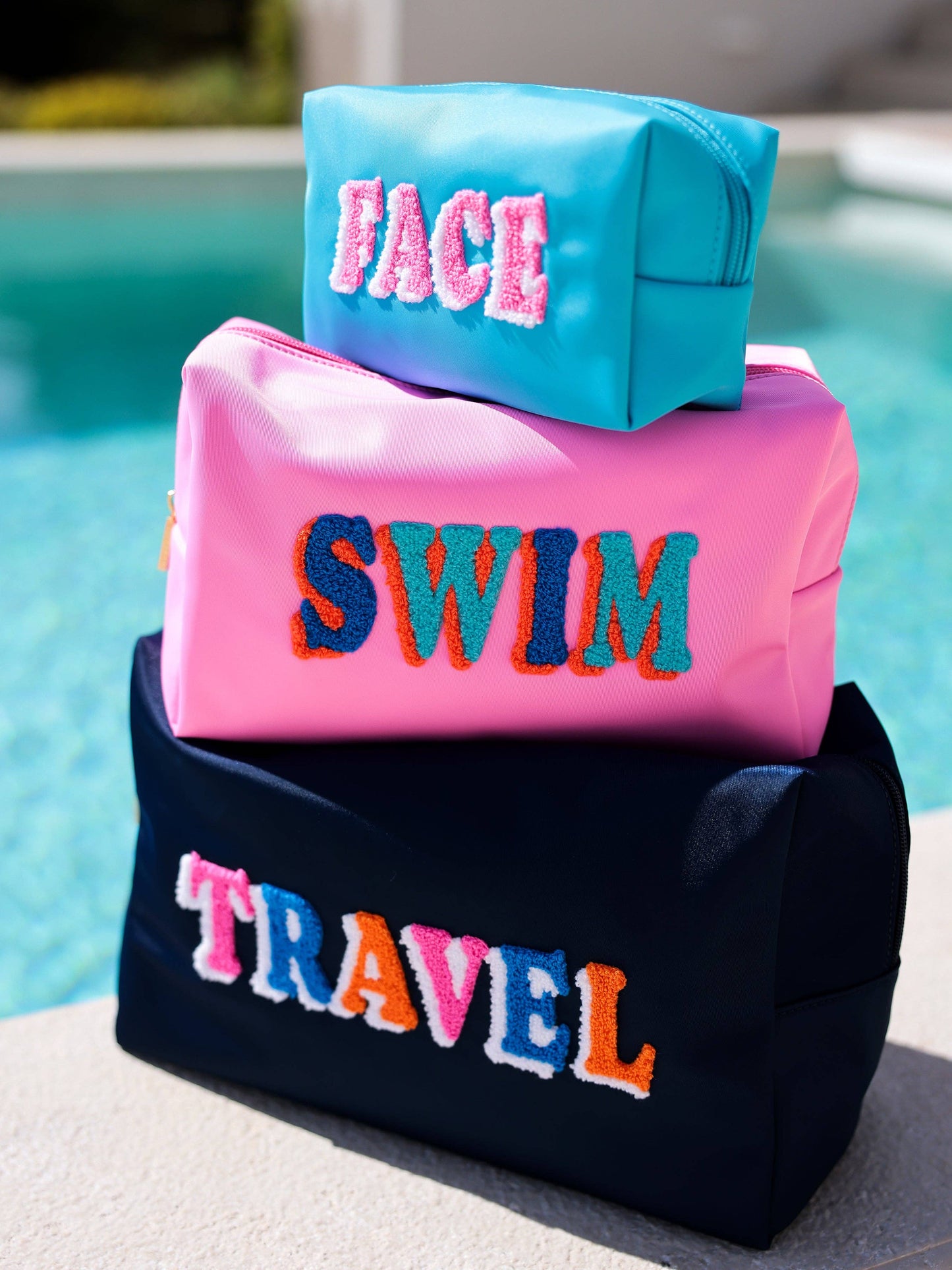 "Travel" Oversized Zip Pouch