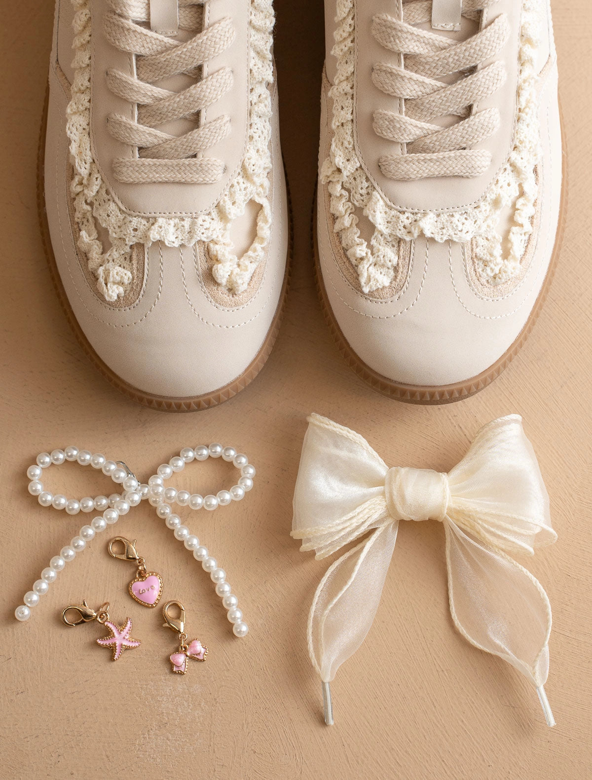 Lace Trimmed Retro Sneaker