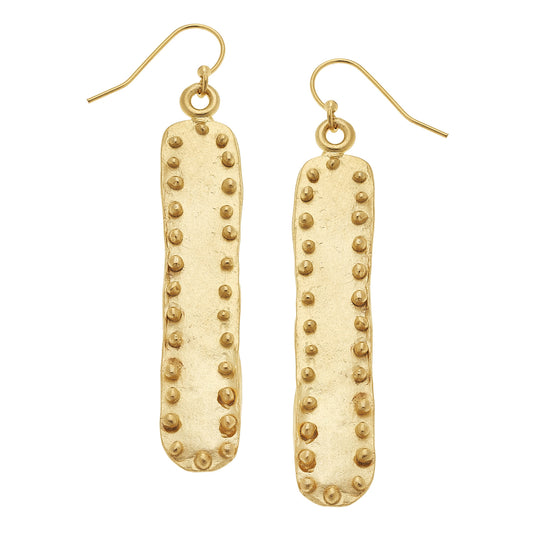 Susan Shaw Handcast Large Bar With Dot Earrings