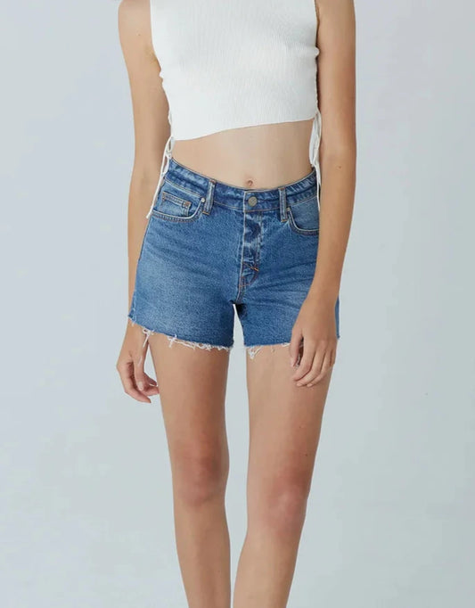 Unpublished Emma High Waist Fit shorts in Everlast