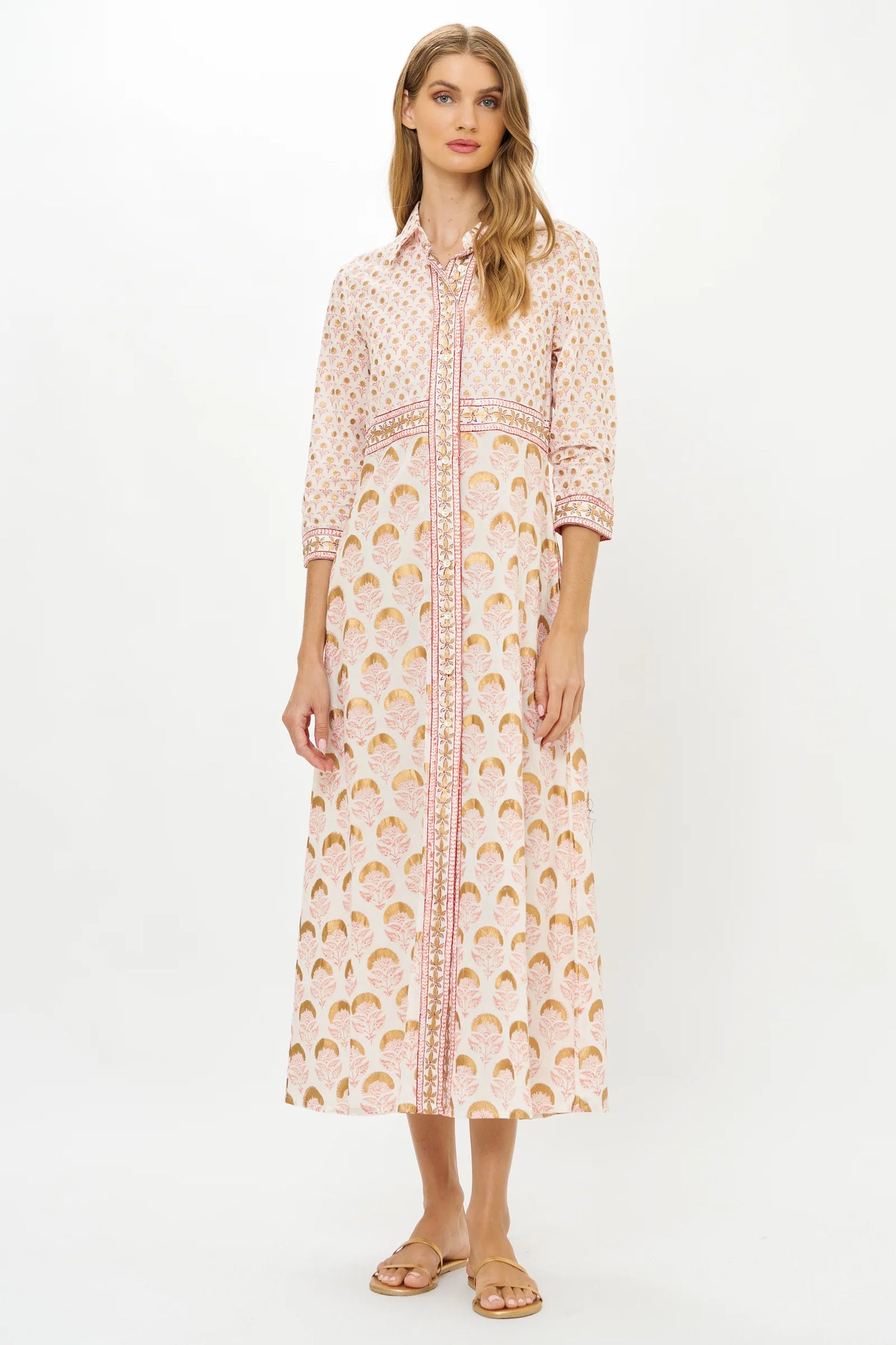 Oliphant Shirt Dress Maxi Arbor Coral