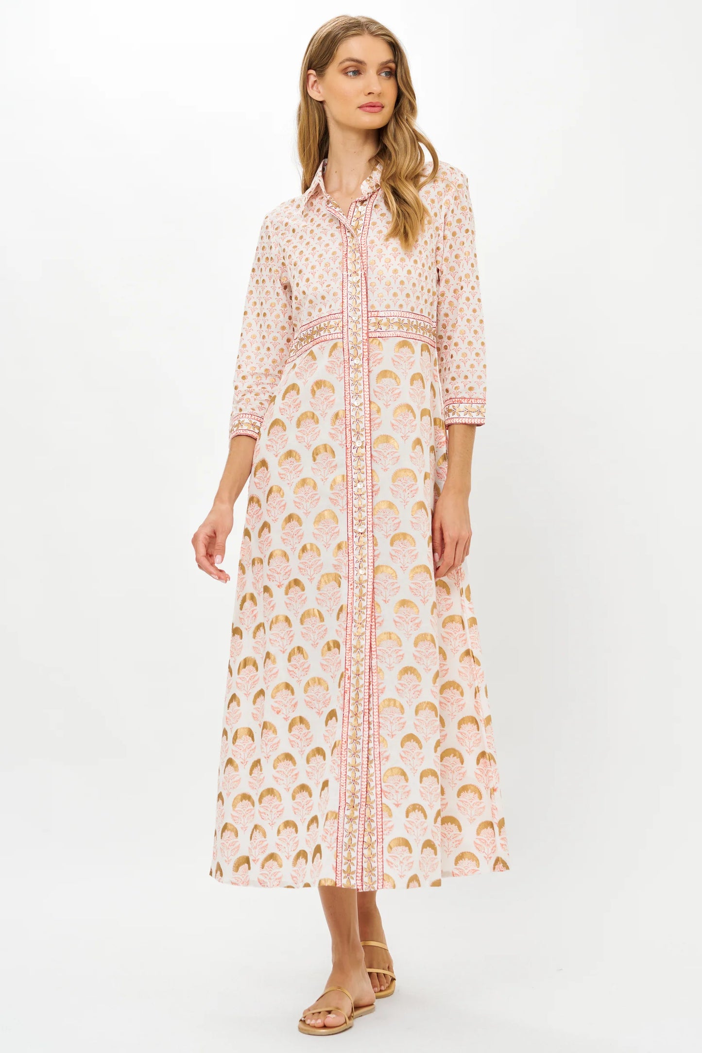 Oliphant Shirt Dress Maxi Arbor Coral