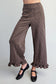 Ruffle Hem Pants Mocha Brown