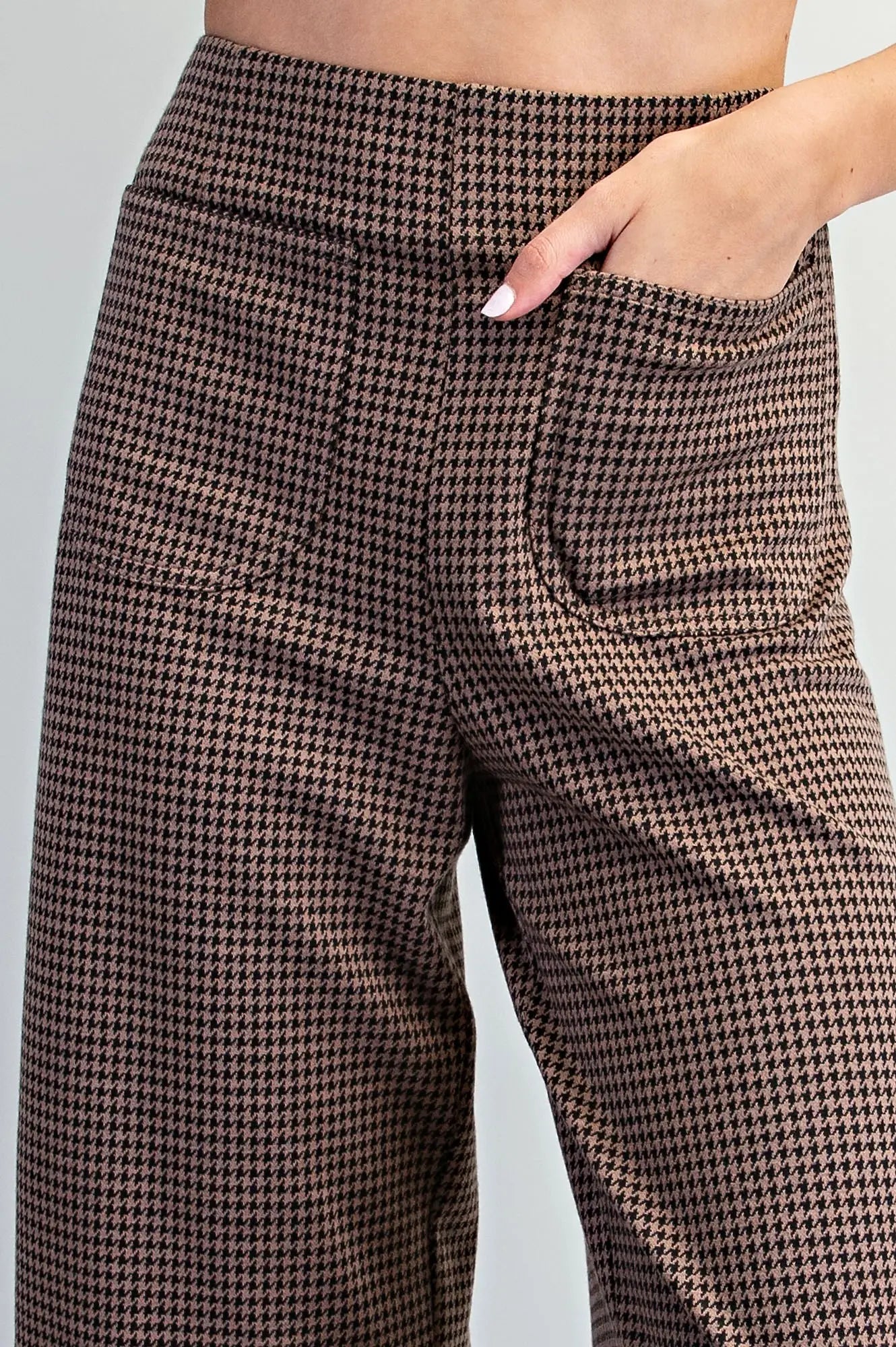 Ruffle Hem Pants Mocha Brown