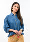Ivy Jane Denim Jacket With Ruffle Peplum