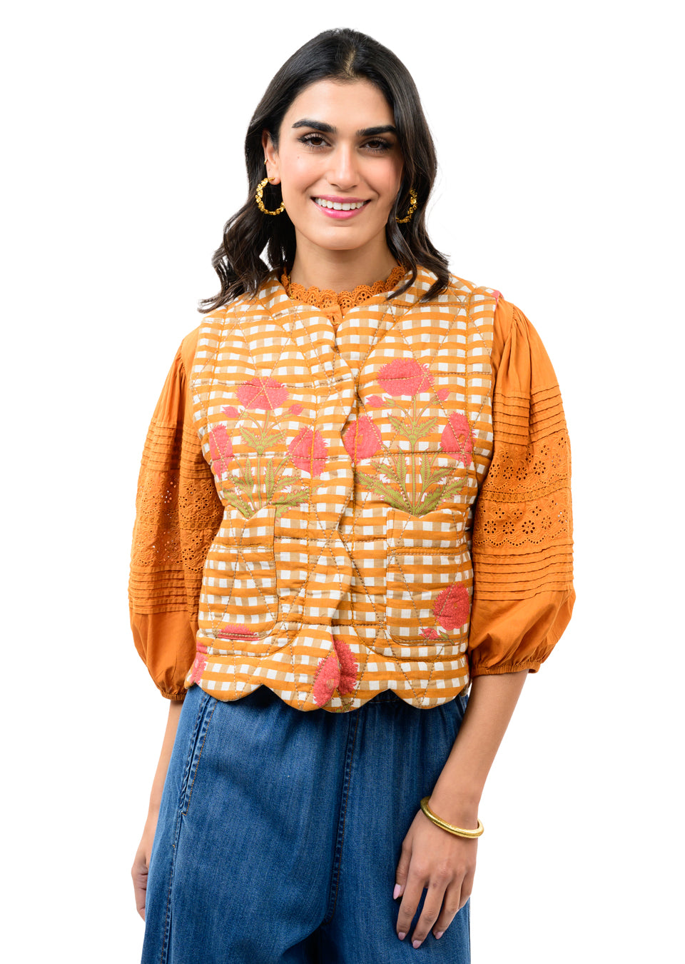 Ivy Jane Quilted Scalloped Edge Vest