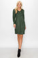 Joh Apparel Aurora Suede V-Neck Dress Hunter Green
