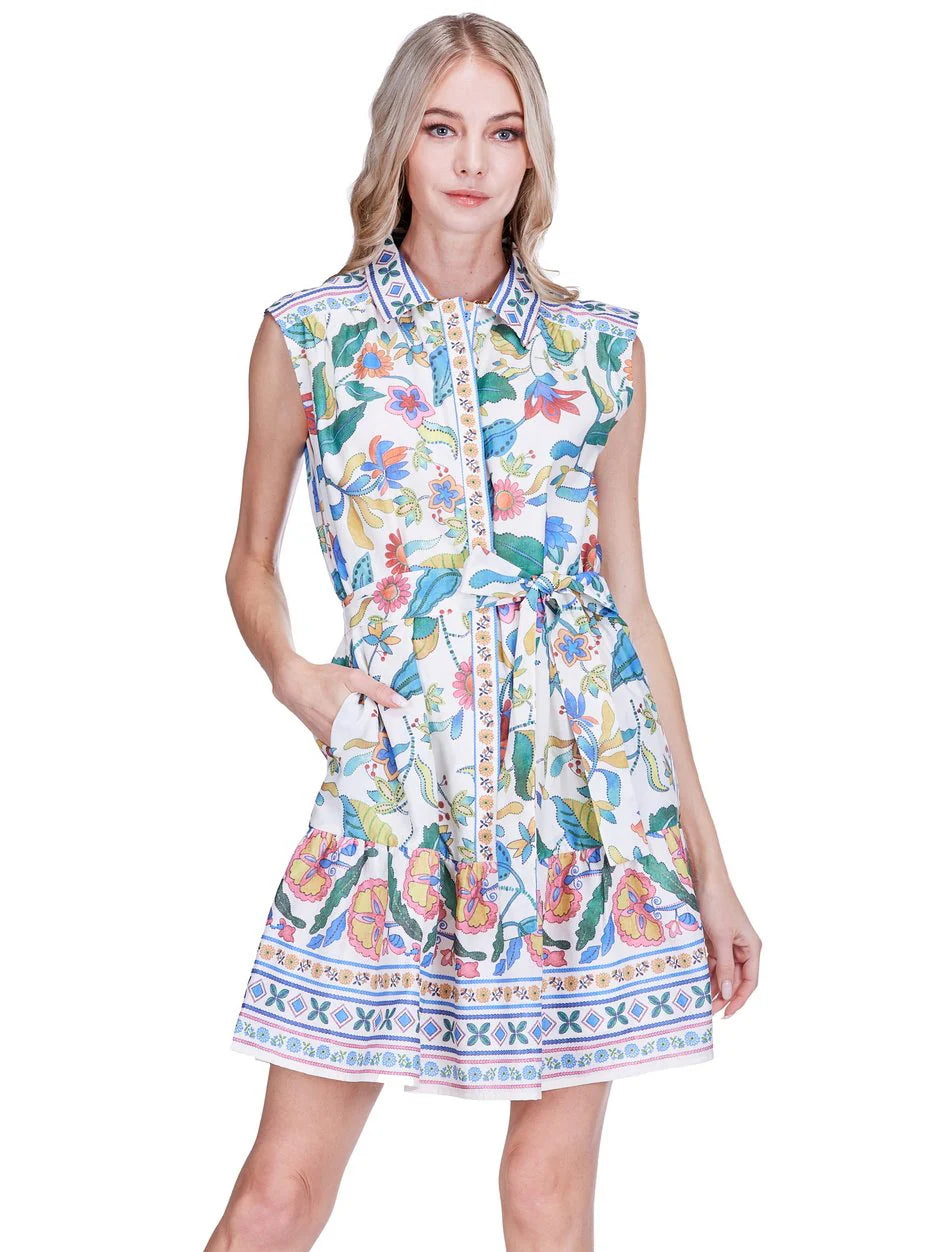 Joy Joy Placket Dress Festive Florals
