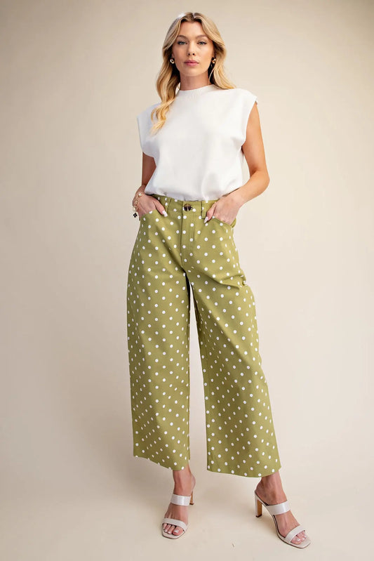 Polka Dot Pants Sage