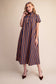 Striped Midi Dress Camel