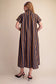Striped Midi Dress Camel