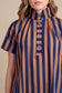 Striped Midi Dress Camel