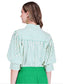 Jade Puff Sleeve Shirt Green Stripe