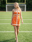 Contrast Trim Bodycon Mini Dress Orange