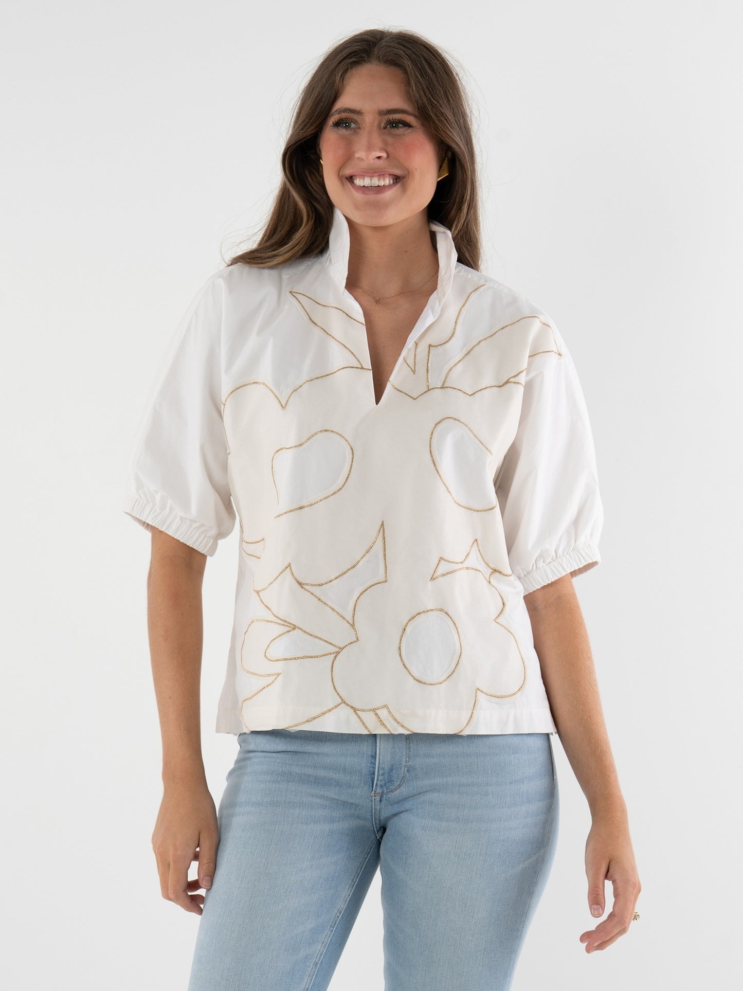 Emily McCarthy Poppy Top Beige Bloom