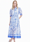 Jade Tiered Midi Shirt Dress Oriental Bloom
