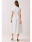 Cap Sleeve V- Neck Midi Dress with Front Zipper