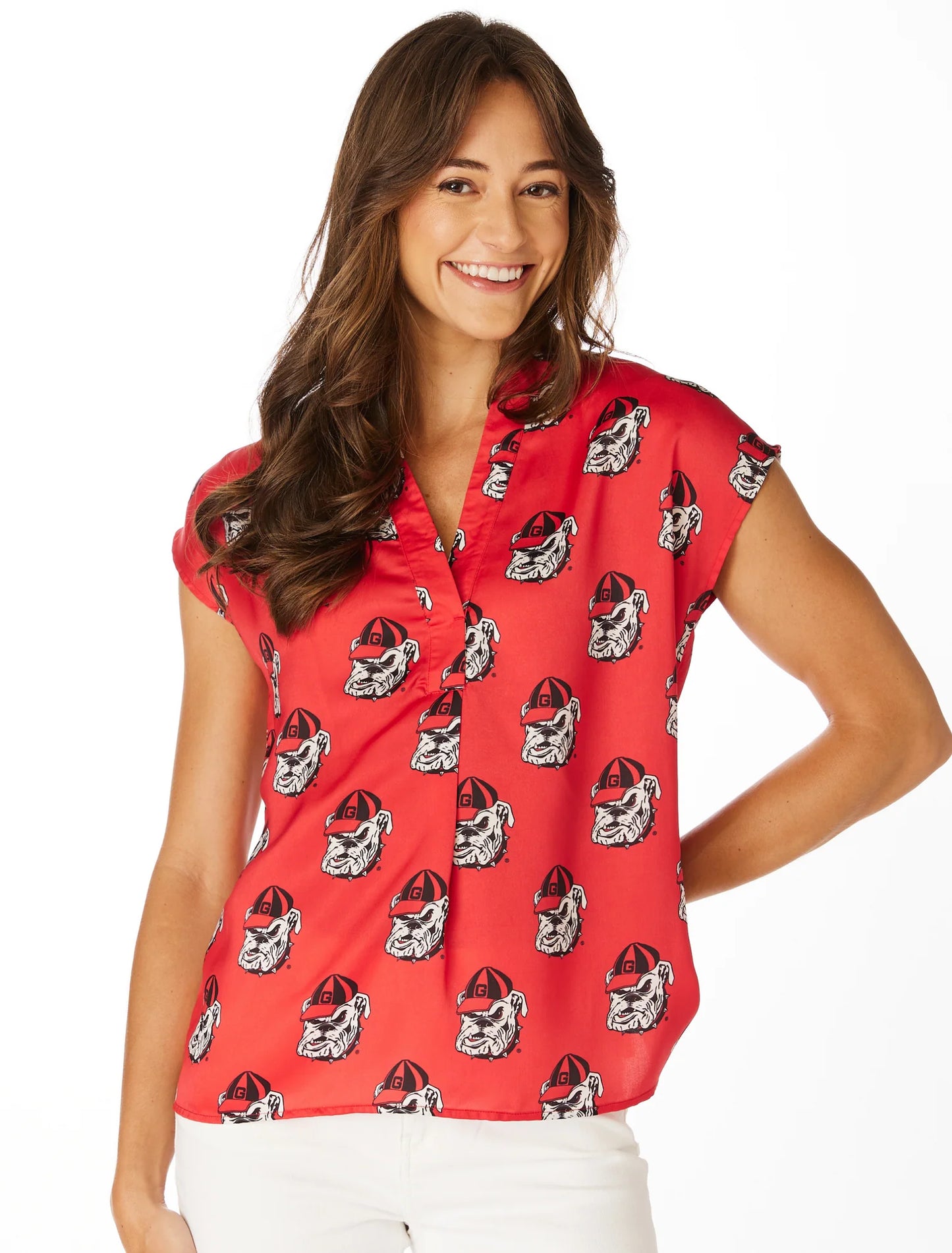 V-Neck Blouse - Georgia