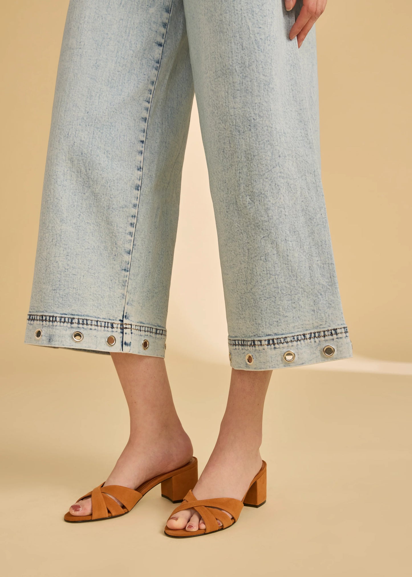Suzanne Wide Crop Denim Ocean