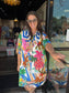 Vilagallo Multicolored Palm Tree Print Shirt Dress