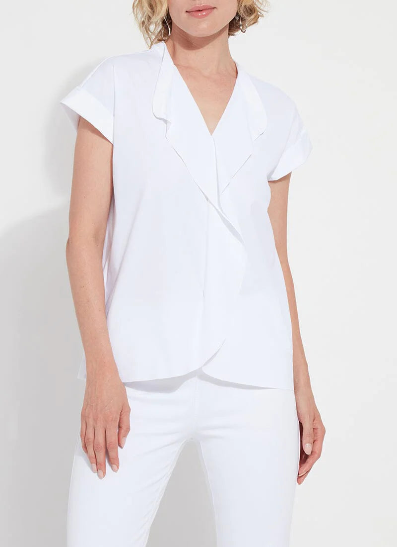 Lysse Alessia Flowy Stretch Woven Top White