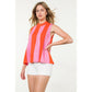 THML Sleeveless Mock Neck Colorblock Top Orange