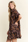 Collared Tiger Print Mini Dress