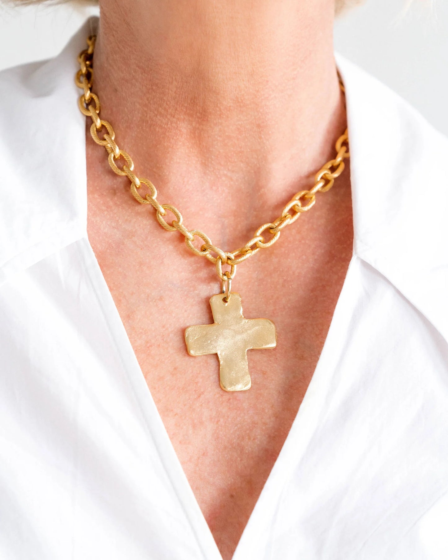 Susan Shaw Solid Cross Necklace
