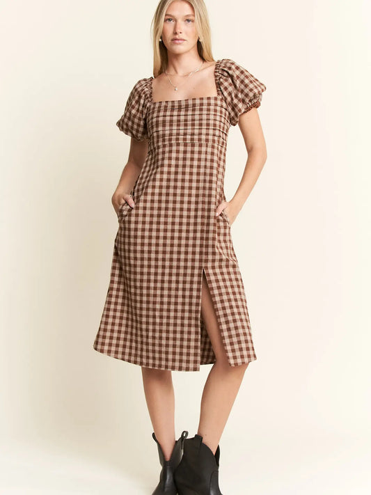 The Gingham Sweetheart Midi Dress