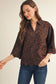 Mocha Leopard Scallop Hem Blouse