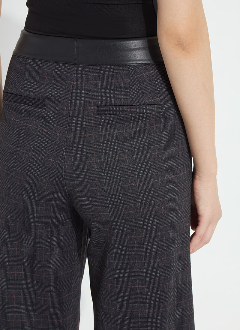 Lysse Denver Hi Waist Wide Leg Printed Ponte Midnight Manor Plaid