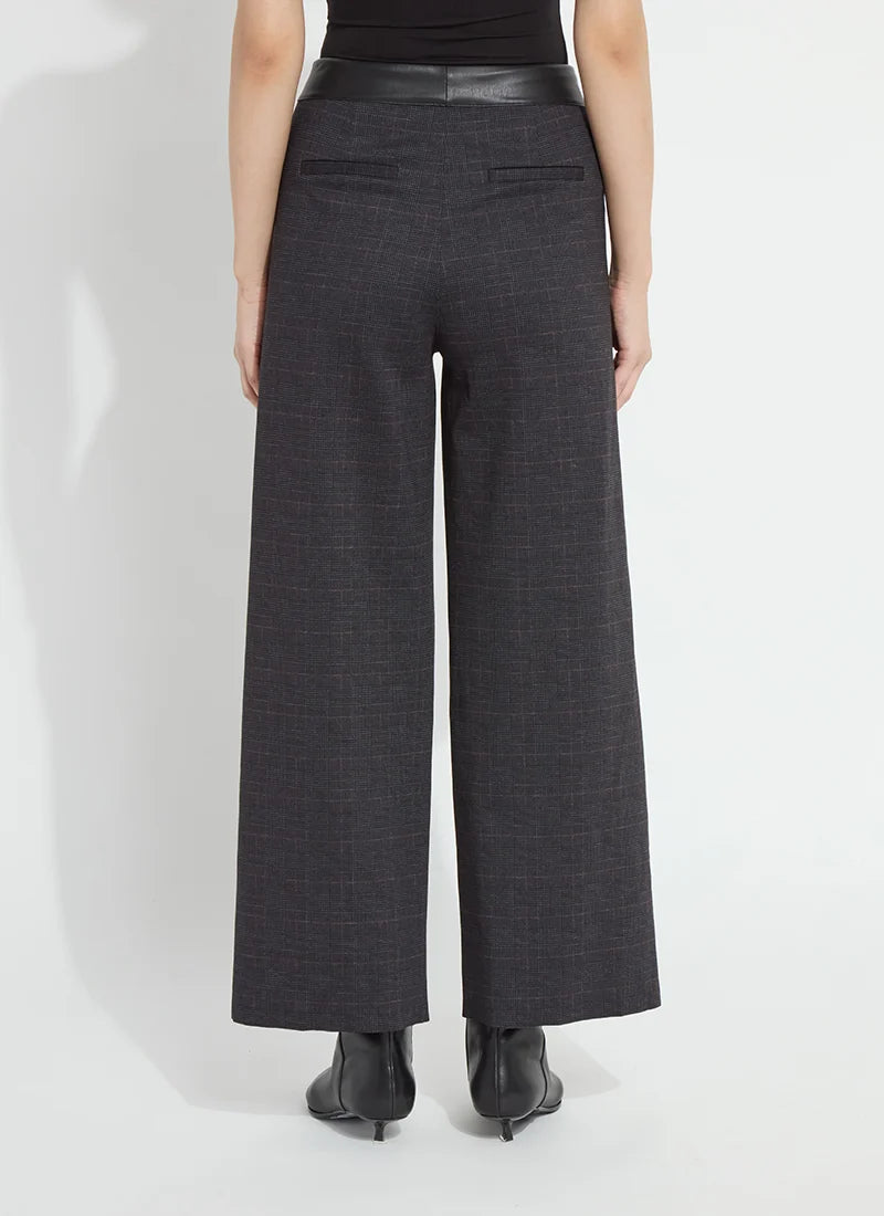 Lysse Denver Hi Waist Wide Leg Printed Ponte Midnight Manor Plaid