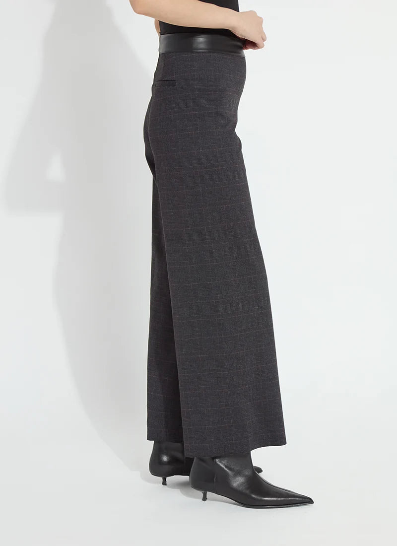 Lysse Denver Hi Waist Wide Leg Printed Ponte Midnight Manor Plaid