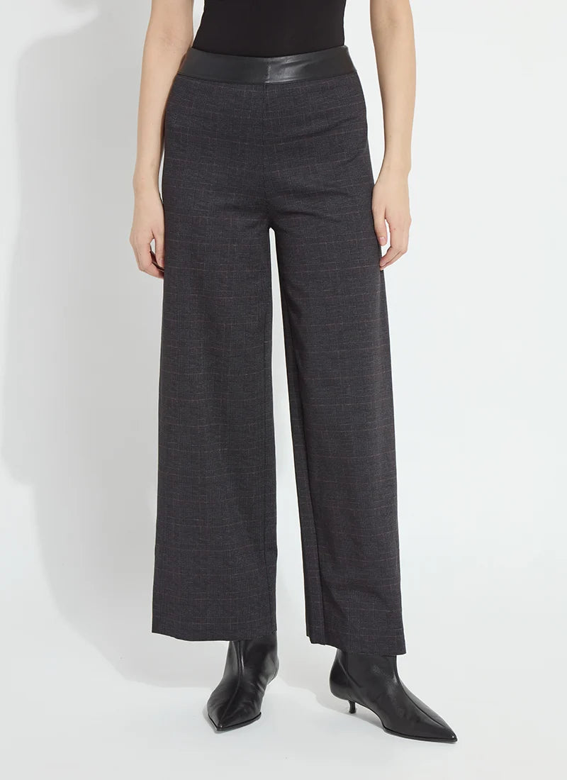 Lysse Denver Hi Waist Wide Leg Printed Ponte Midnight Manor Plaid