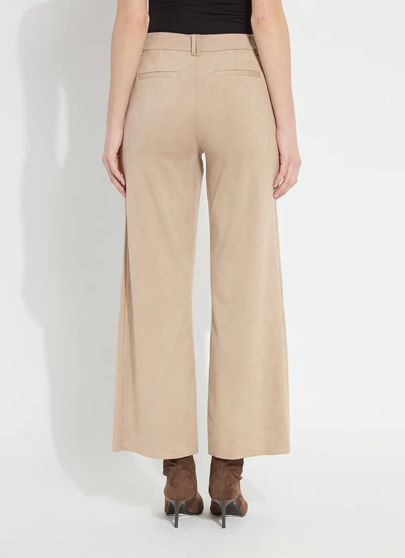 Lysse Vionette Vegan Suede Wide Leg Trouser Salted Caramel