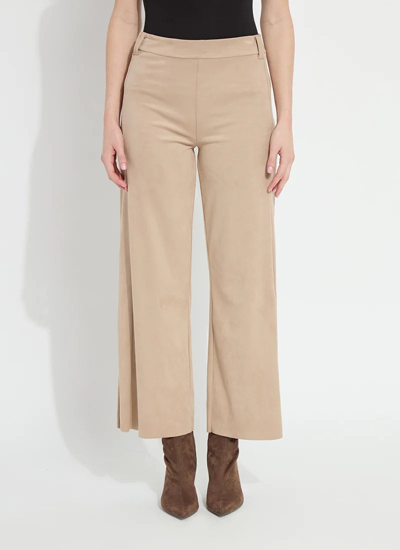 Lysse Vionette Vegan Suede Wide Leg Trouser Salted Caramel