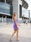 Trim Detail Mini Dress Purple