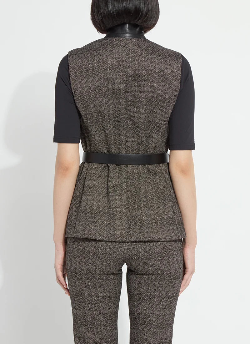 Lysse Frankie Sleeveless Blazer Speckled Salt and Pepper