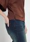 Lysse Ginger Mix-Media Dolman Tee Maple