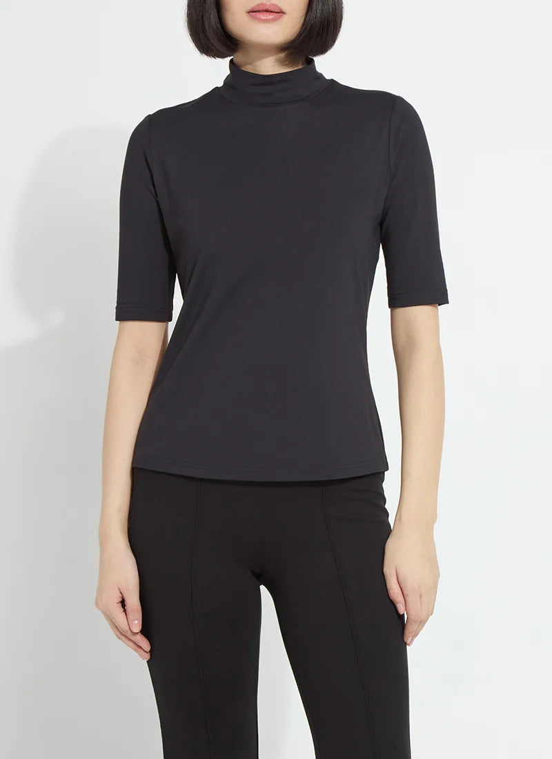 Lysse Clara Mockneck Elbow Sleeve Black