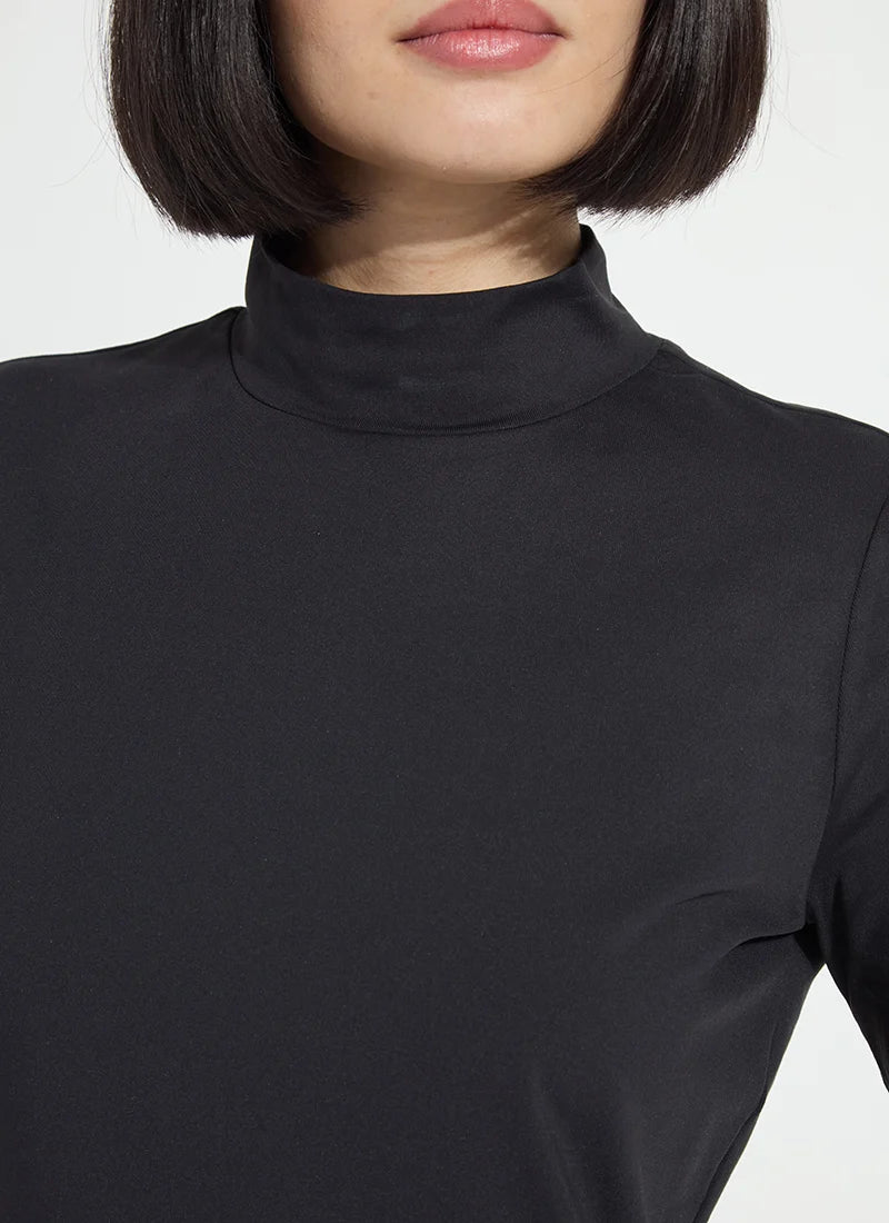 Lysse Clara Mockneck Elbow Sleeve Black