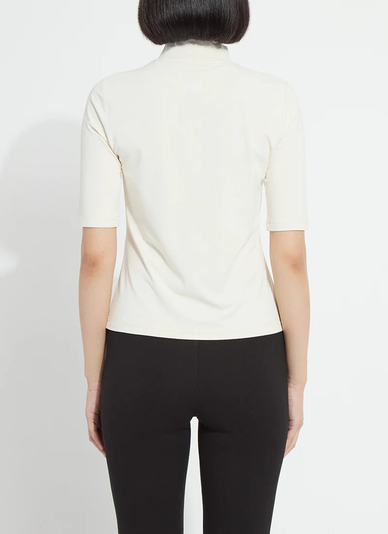 Lysse Clara Mockneck Elbow Sleeve Macadamia