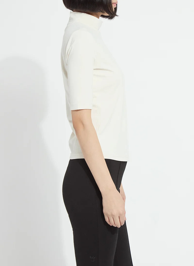 Lysse Clara Mockneck Elbow Sleeve Macadamia